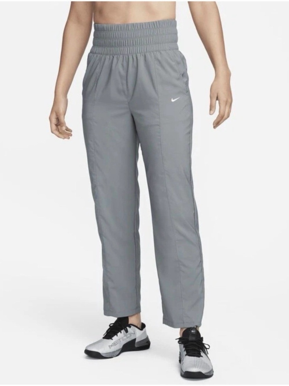 Nike Dri-FIT One Women's Gray Ultra High Elastic Waist Ankle Pants - Size S